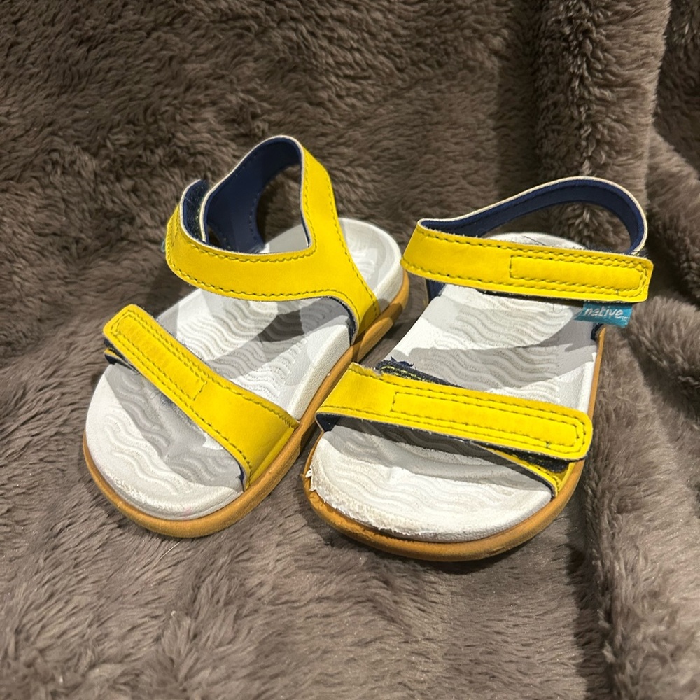 Native Bright Yellow Kids Sandals
